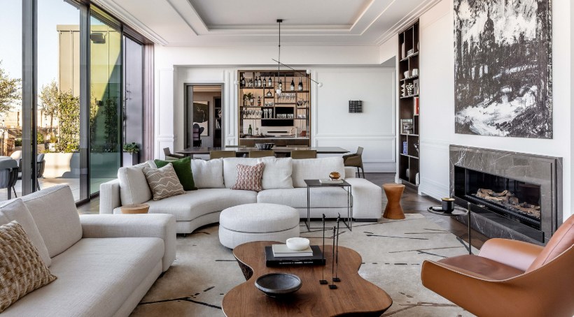 Elegant, well-furnished living room in a home